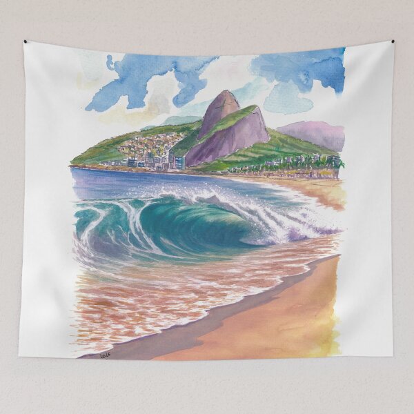 Item preview, Rio de Janeiro Beach Wave Painting – Ipanema Copacabana Coastal Art, Brazil Travel Gift designed and sold by artshop77.