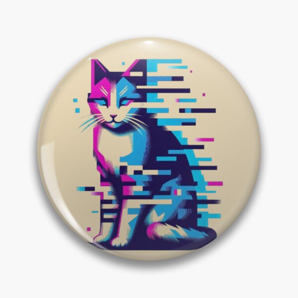 Item preview, Cyber Cat – Digital Fragment Illustratio designed and sold by Dogandesighn.
