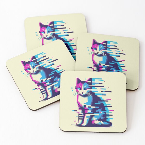 Item preview, Cyber Cat – Digital Fragment Illustratio designed and sold by Dogandesighn.