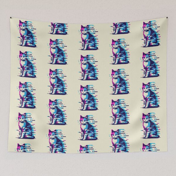 Item preview, Cyber Cat – Digital Fragment Illustratio designed and sold by Dogandesighn.