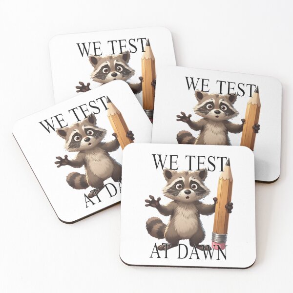 Item preview, We Test At Dawn Funny Raccoon Test Day designed and sold by TheEndDesign.