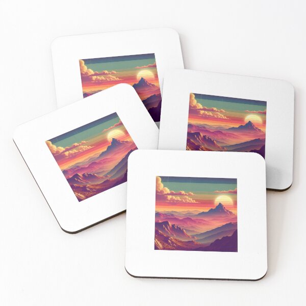 Item preview, Neon Sunset Mountain Landscape designed and sold by ZolaDesings.