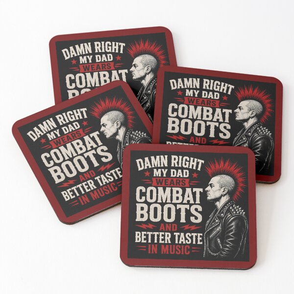 Item preview, Punk Dad Combat Boots Music Tee designed and sold by Hornace88studio.