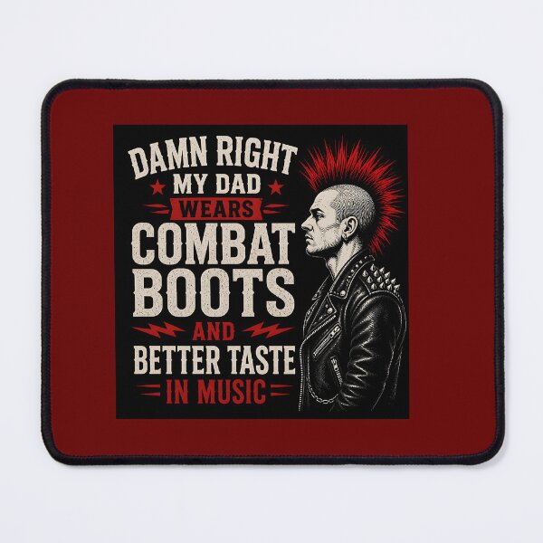 Item preview, Punk Dad Combat Boots Music Tee designed and sold by Hornace88studio.
