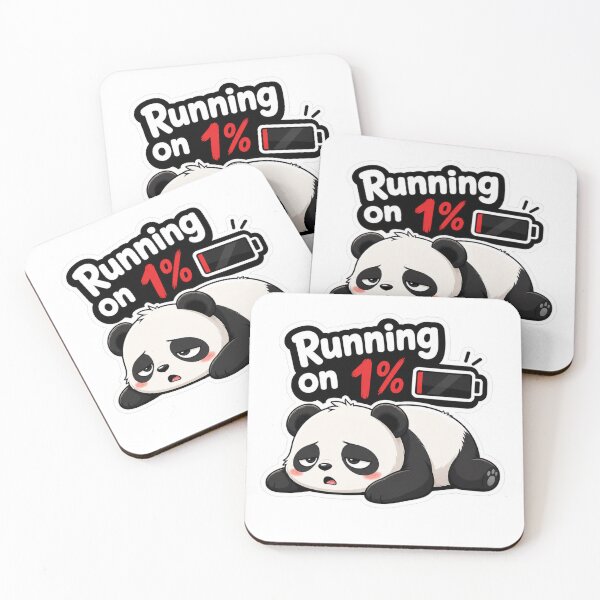 Item preview, Running On 1% Energy Panda Sticker  designed and sold by PixoNest.