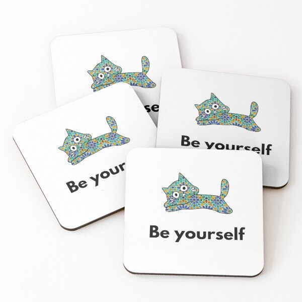 Item preview, Be Yourself Motivational Mandala Cat designed and sold by PeplumiArt.