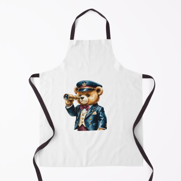Item preview, Cute Bear Captain with Telescope Nautical Sailor Art designed and sold by AQUILAKREO.