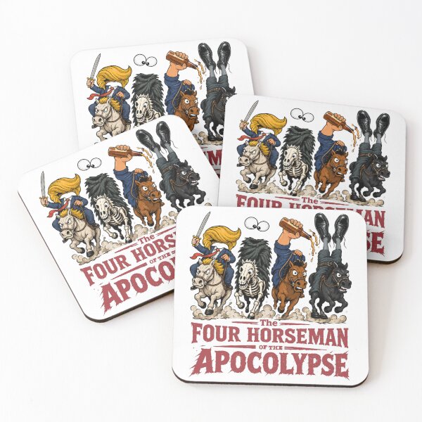 Item preview, Trump, Patel, Hegseth, and Rubio - The Four Horsemen Satire – Political Parody Abstract Illustration designed and sold by Christopher  McGuire.