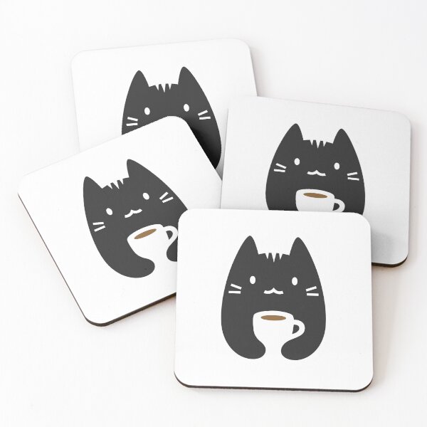 Item preview, Cute Black Cat Coffee Sticker | Kawaii Minimal Cat | Cozy Aesthetic Animal Sticker for Laptop & Water Bottle designed and sold by ZYNORAworld.