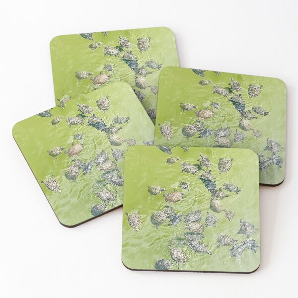 Item preview, Group Of Turtles In A Lake Photography Stickers Posters Wall Art Magnet Home Coffee Cup Decoration TShirt Stationary Notebook Magnet Hat Kitchen Work School Office Redbubble Shop designed and sold by Saritas Boutique Shop.