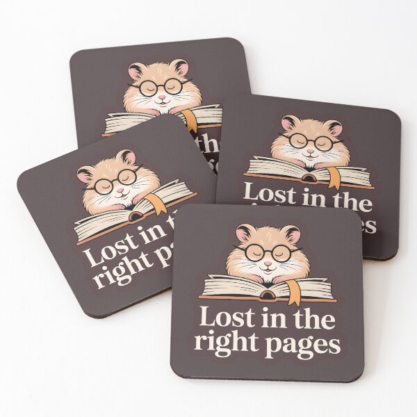 Item preview, Lost in the Right Pages – Minimalist Hamster Reading Art Print, Cozy Book Lover Illustration designed and sold by Montodesign.