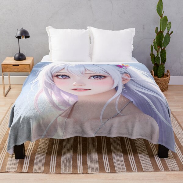 Item preview, Dreamy Anime Girl Portrait with White Hair designed and sold by BetweenForms.