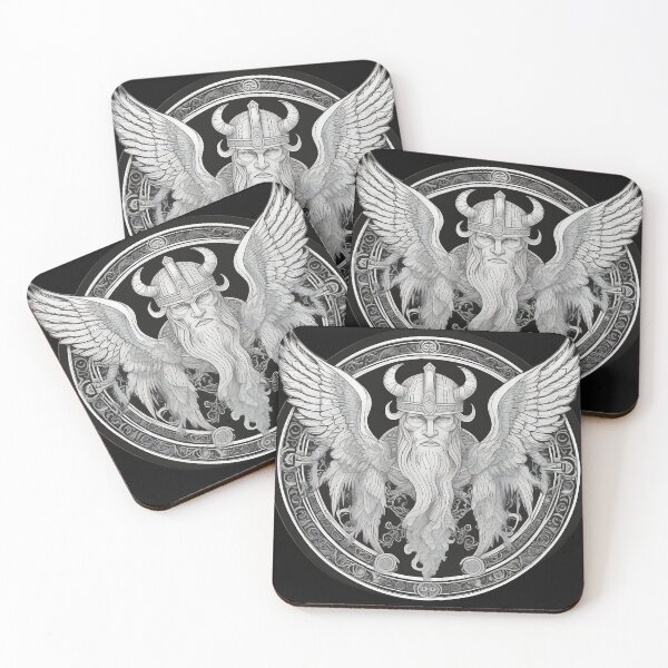 Item preview, Winged Norse God Odin Etching Emblem designed and sold by DarkOriginArts.