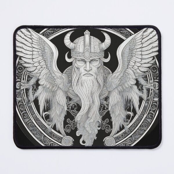 Item preview, Winged Norse God Odin Etching Emblem designed and sold by DarkOriginArts.