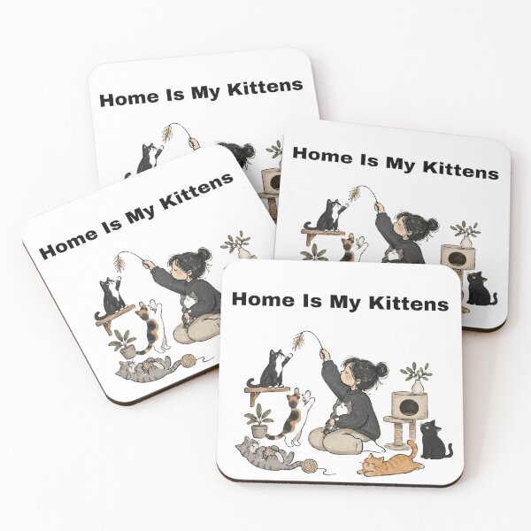 Item preview, Home Is My Kittens Cozy Cat Art designed and sold by PeplumiArt.