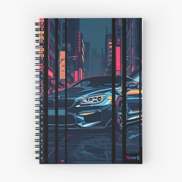 Item preview, B.W M6 sideways cyberpunk neon city, high contrast colors, cinematic lighting, bold vector illustration 27 designed and sold by Neon G.