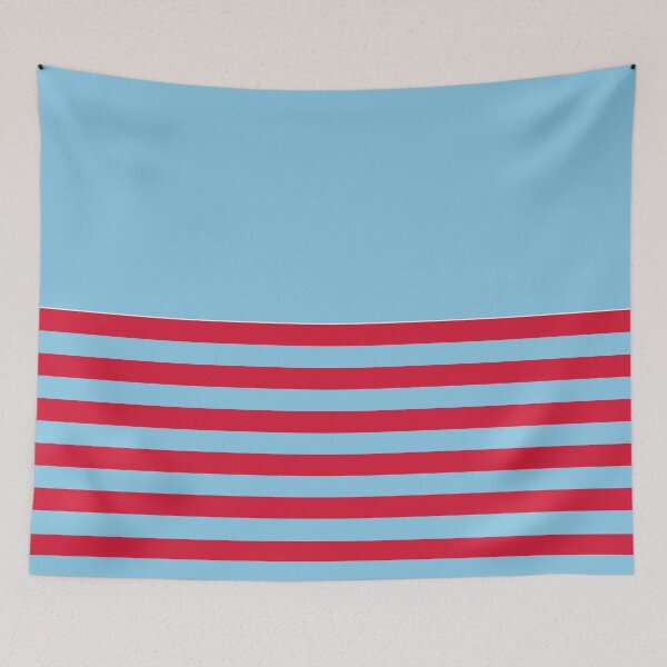 Item preview, BABY BLUE and RED HALF BLOCK STRIPES designed and sold by RachelMacht.