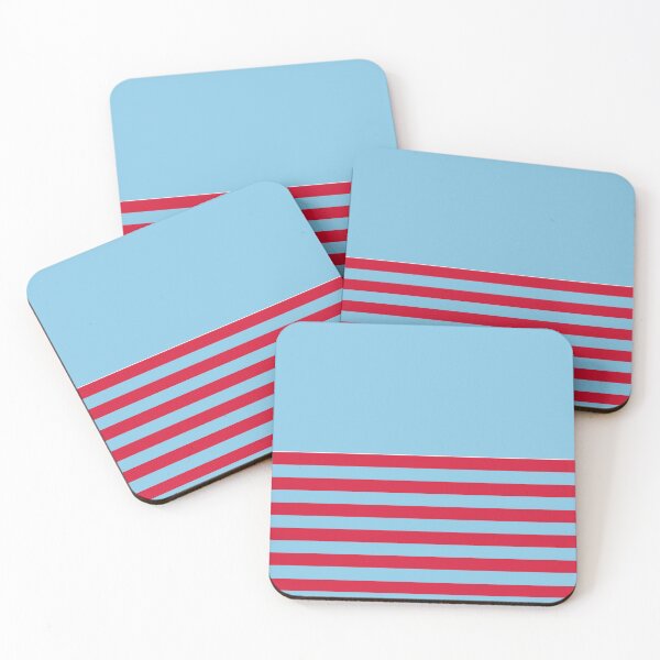 Item preview, BABY BLUE and RED HALF BLOCK STRIPES designed and sold by RachelMacht.