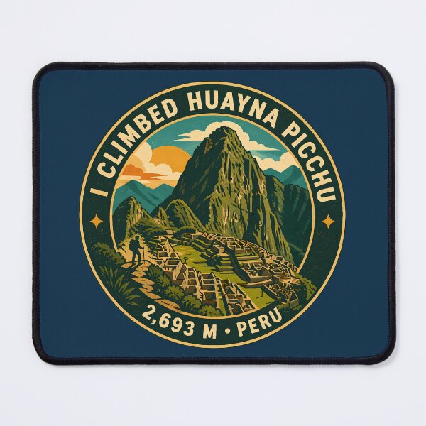 Item preview, Huayna Picchu Illustration Travel Art Badge designed and sold by KrisSidDesigns.