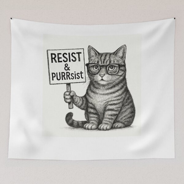 Item preview, Resist Be Purrsist Cat designed and sold by SiarheiYur.