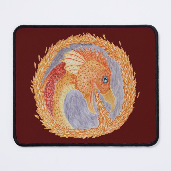 Item preview, Firebird dragon portrait in gouache paints designed and sold by WolfRaven Creations.