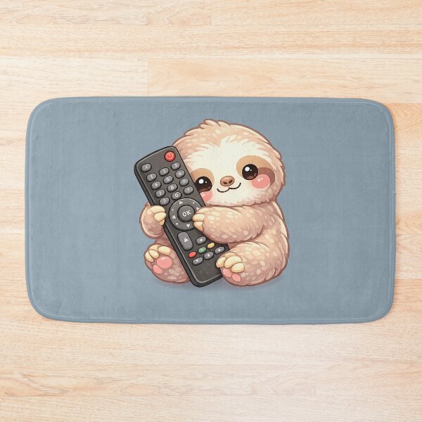 Item preview, Cute kawaii sloth hugging a remote control designed and sold by Daydreamsatdawn.