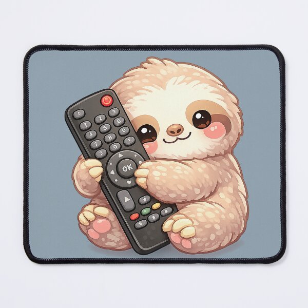 Item preview, Cute kawaii sloth hugging a remote control designed and sold by Daydreamsatdawn.