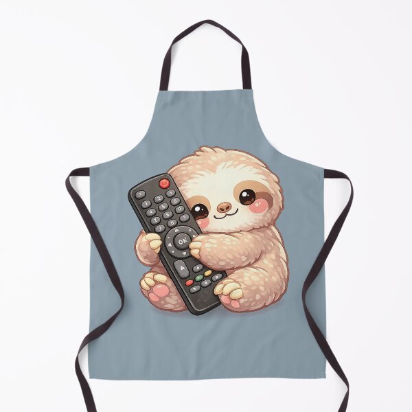 Item preview, Cute kawaii sloth hugging a remote control designed and sold by Daydreamsatdawn.