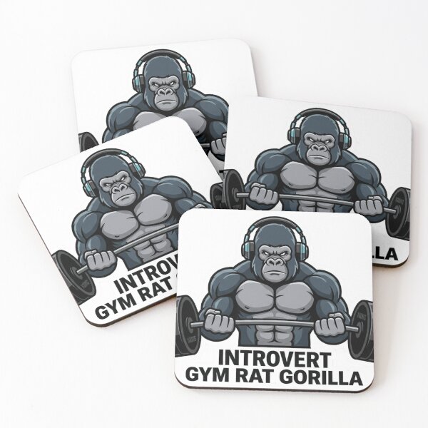 Item preview, Introvert Gym Rat Gorilla Lifting Weights Workout designed and sold by JeevanStickers.