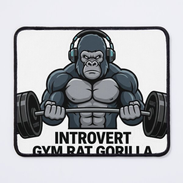 Item preview, Introvert Gym Rat Gorilla Lifting Weights Workout designed and sold by JeevanStickers.