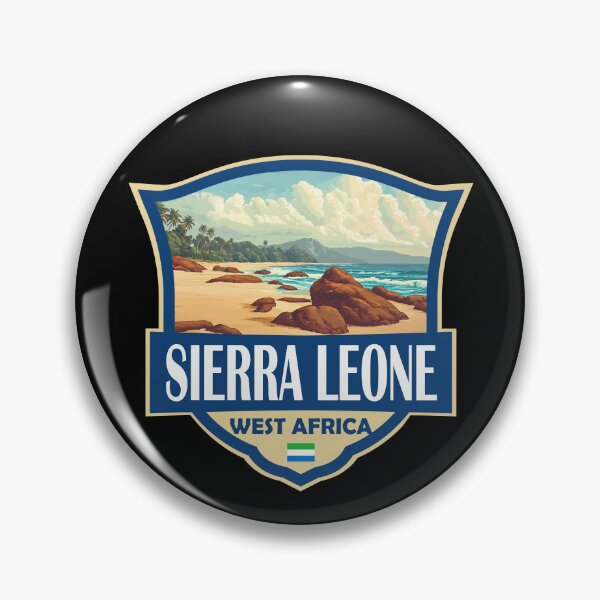 Item preview, Sierra Leone Illustration Retro Badge designed and sold by KrisSidDesigns.