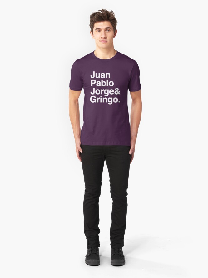 Alternate view of El Fab Cuatro ...for dark t-shirts! Slim Fit T-Shirt
