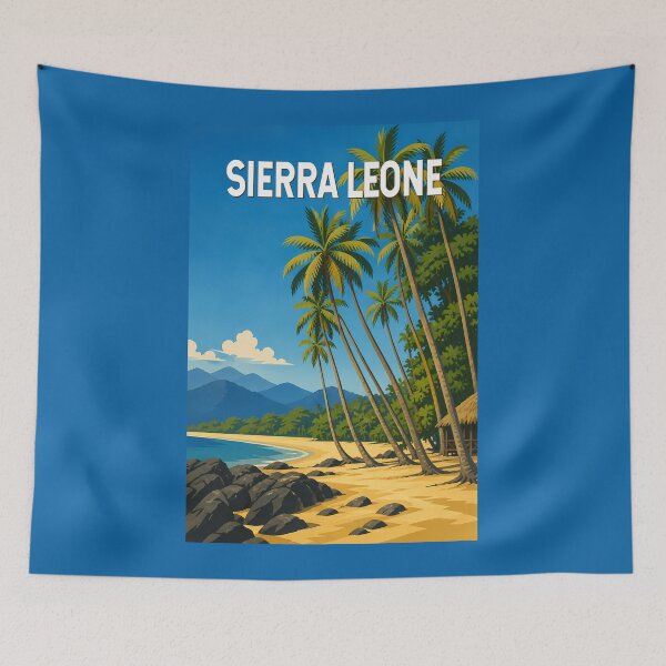 Item preview, Sierra Leone Illustration Travel Art Vintage designed and sold by KrisSidDesigns.