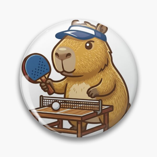 Item preview, Table Tennis Capybara Hitting a Ping-Pong Ball designed and sold by LambeLab.