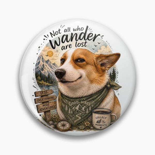 Item preview, Hiking Corgi Vintage Design designed and sold by DayStoreDesigns.