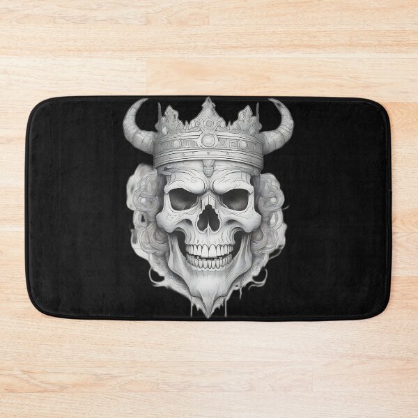 Item preview, Undead King Skull with Horned Crown Etching designed and sold by DarkOriginArts.