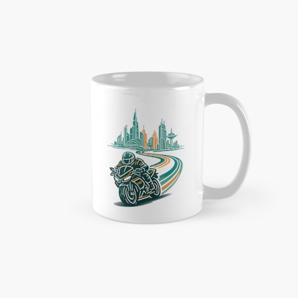 Item preview, Neon Motorcyclist Riding Away from Cyberpunk City | Futuristic Line Art 2026 designed and sold by SilentPowerArt.