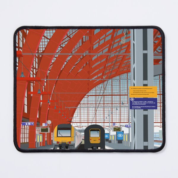 Item preview, Antwerp Central Railway station vector drawing designed and sold by MossOfTheForest.