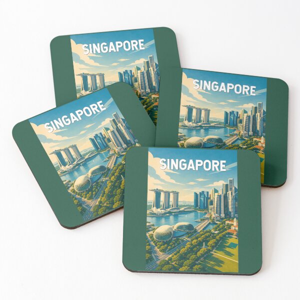 Item preview, Singapore Illustration Travel Art Vintage designed and sold by KrisSidDesigns.