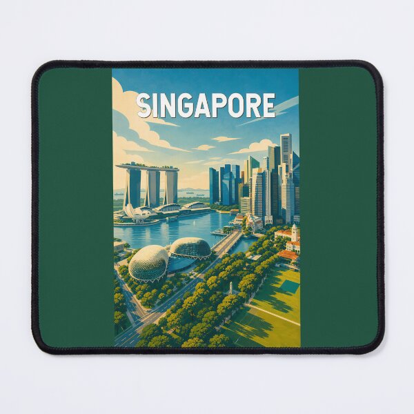 Item preview, Singapore Illustration Travel Art Vintage designed and sold by KrisSidDesigns.