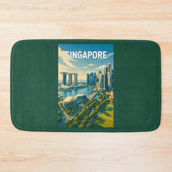 Item preview, Singapore Illustration Travel Art Vintage designed and sold by KrisSidDesigns.