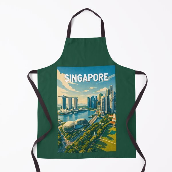 Aperçu de l'œuvre Illustration de Singapour, art de voyage vintage créée et vendue par KrisSidDesigns.