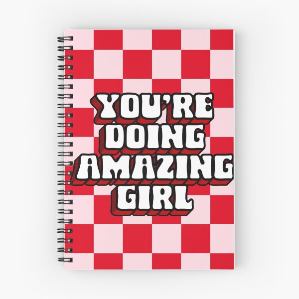 Item preview, Retro Pink and Red Checkerboard You're Doing Amazing Girl Affirmation designed and sold by Aesthetic Crew.