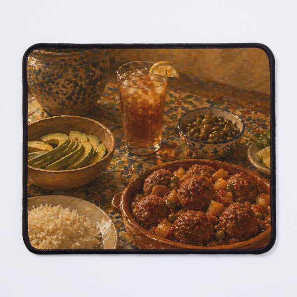 Item preview, Cuban Picadillo Meatballs — Rustic Table Still Life designed and sold by Robert Meyers-Lussier.