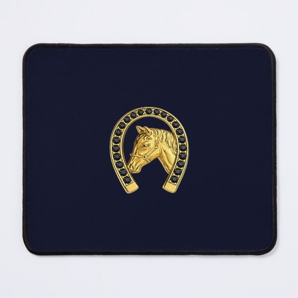 Item preview, Golden Horse Horseshoe Emblem | Elegant Equestrian Graphic Design designed and sold by TeoraMotif Studio.