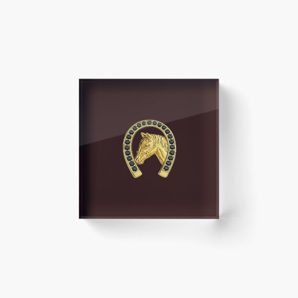 Item preview, Golden Horse Horseshoe Emblem | Elegant Equestrian Graphic Design designed and sold by TeoraMotif Studio.