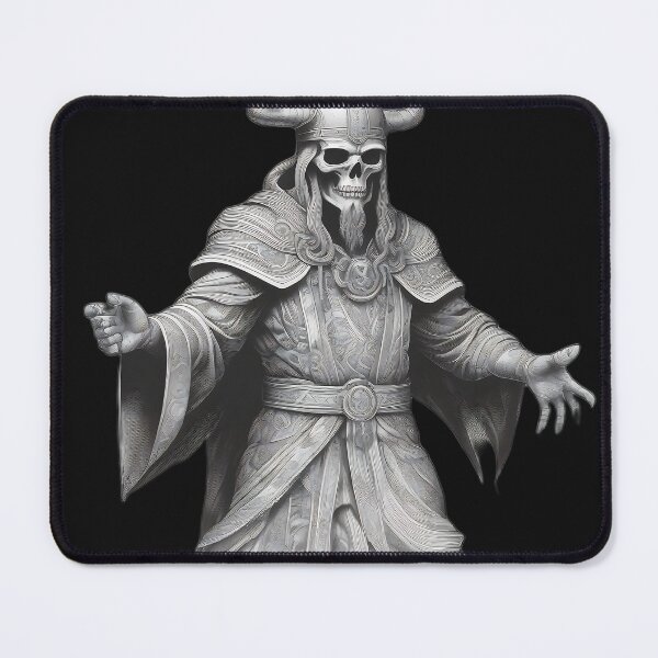Item preview, Undead Viking Priest Skull | Horned Necromancer Etching designed and sold by DarkOriginArts.