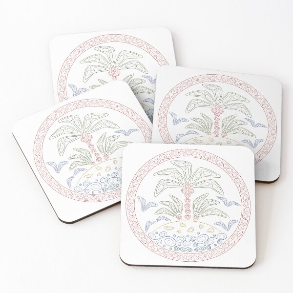 Item preview, Illustration with tropical island in polynesia style. designed and sold by RizikCat.