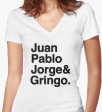 El Fab Cuatro Women's Fitted V-Neck T-Shirt