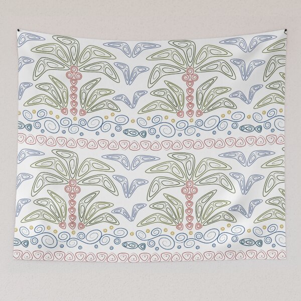 Item preview, Illustration with tropical island in polynesia style. designed and sold by RizikCat.